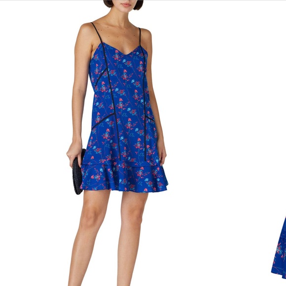 Floral Blue Spaghetti Strap Dress - Picture 1 of 10